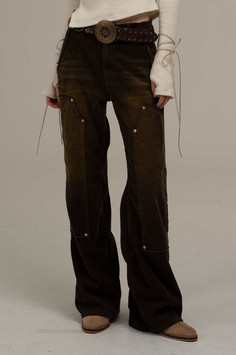 corduroy pants (brown)