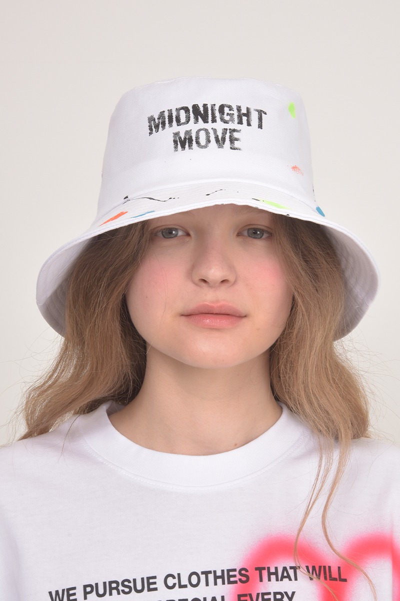 [unisex] paint bucket hat (white)